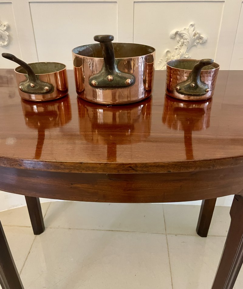 Three Antique Victorian Copper Pans - Image 3